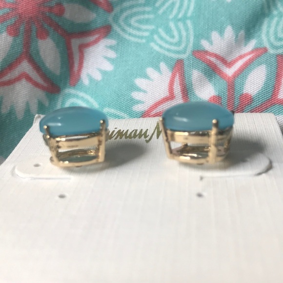 Large blue Neiman Marcus stud earrings - Picture 2 of 3